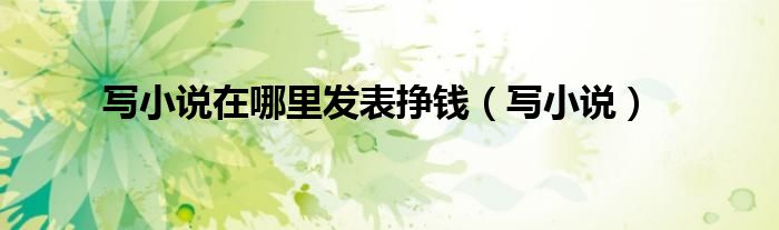 寫小說(shuō)在哪里發(fā)表掙錢（寫小說(shuō)）