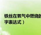鐵絲在氧氣中燃燒的文字表達式是（鐵絲在氧氣中燃燒的文字表達式）