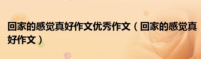回家的感覺真好作文優(yōu)秀作文（回家的感覺真好作文）