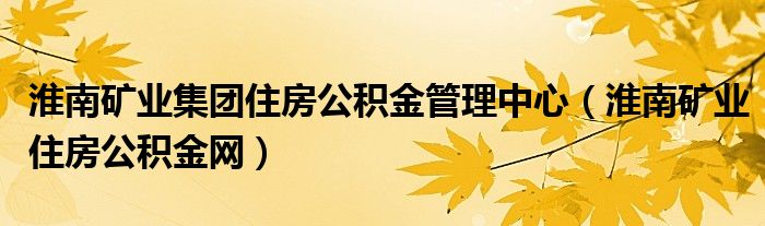 淮南礦業(yè)集團(tuán)住房公積金管理中心（淮南礦業(yè)住房公積金網(wǎng)）