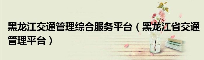 黑龍江交通管理綜合服務(wù)平臺（黑龍江省交通管理平臺）
