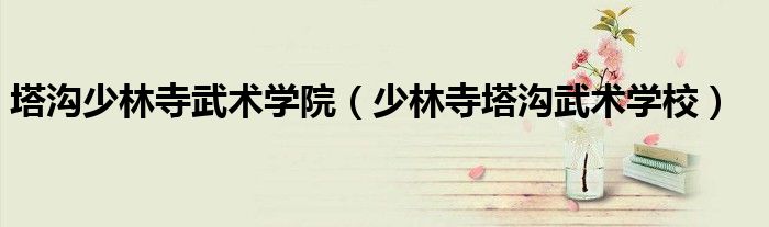 塔溝少林寺武術(shù)學(xué)院（少林寺塔溝武術(shù)學(xué)校）