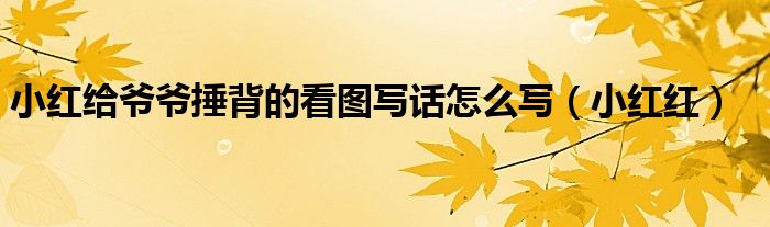 小紅給爺爺捶背的看圖寫(xiě)話怎么寫(xiě)（小紅紅）