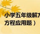 小學(xué)五年級(jí)解方程應(yīng)用題訓(xùn)練（小學(xué)五年級(jí)解方程應(yīng)用題）