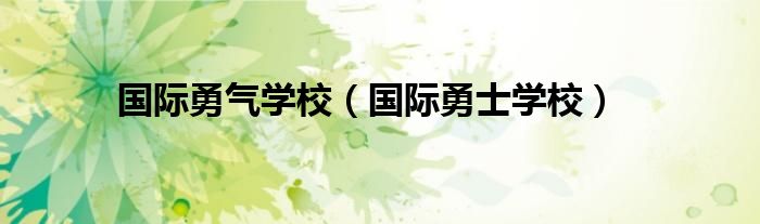 國際勇氣學(xué)校（國際勇士學(xué)校）