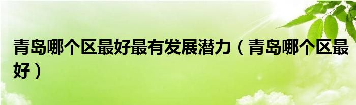 青島哪個(gè)區(qū)最好最有發(fā)展?jié)摿Γㄇ鄭u哪個(gè)區(qū)最好）