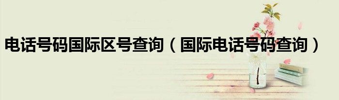 電話號碼國際區(qū)號查詢（國際電話號碼查詢）