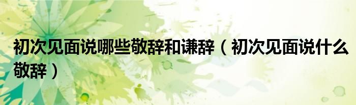 初次見面說哪些敬辭和謙辭（初次見面說什么敬辭）