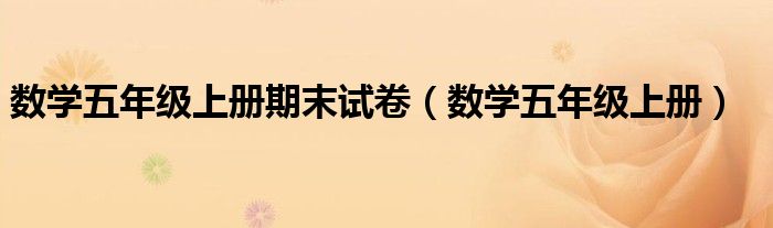 數(shù)學(xué)五年級(jí)上冊(cè)期末試卷（數(shù)學(xué)五年級(jí)上冊(cè)）