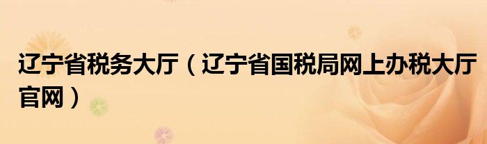 遼寧省稅務(wù)大廳（遼寧省國(guó)稅局網(wǎng)上辦稅大廳官網(wǎng)）