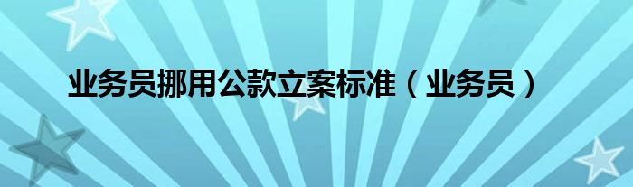 業(yè)務(wù)員挪用公款立案標(biāo)準(zhǔn)（業(yè)務(wù)員）