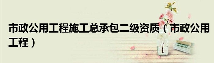 市政公用工程施工總承包二級資質(zhì)（市政公用工程）