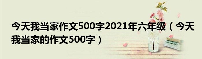 今天我當(dāng)家作文500字2021年六年級（今天我當(dāng)家的作文500字）