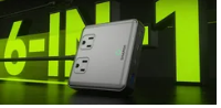Sharge100W充電站首次亮相采用先進的GaN技術可同時為多達六臺設備充電