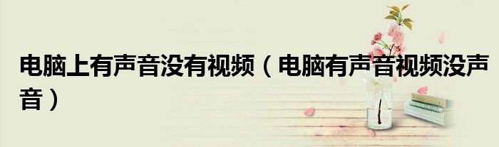 電腦上有聲音沒有視頻（電腦有聲音視頻沒聲音）