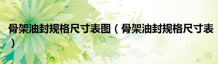 骨架油封規(guī)格尺寸表圖（骨架油封規(guī)格尺寸表）