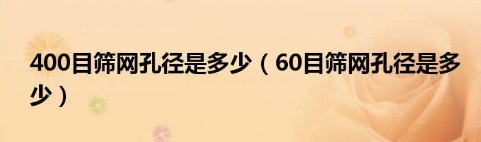 400目篩網(wǎng)孔徑是多少（60目篩網(wǎng)孔徑是多少）