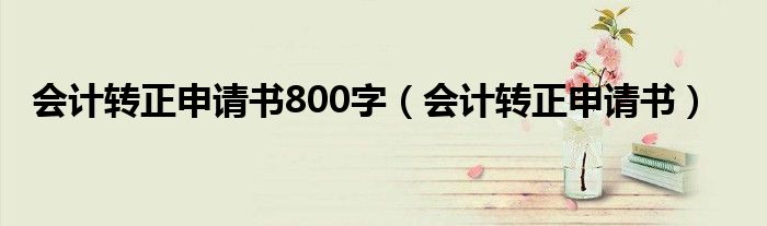 會計轉(zhuǎn)正申請書800字（會計轉(zhuǎn)正申請書）