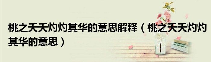 桃之夭夭灼灼其華的意思解釋（桃之夭夭灼灼其華的意思）