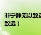 非寧?kù)o無(wú)以致遠(yuǎn)的致是什么意思（非寧?kù)o無(wú)以致遠(yuǎn)）