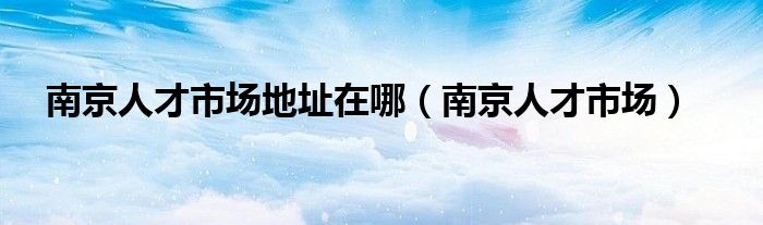 南京人才市場(chǎng)地址在哪（南京人才市場(chǎng)）