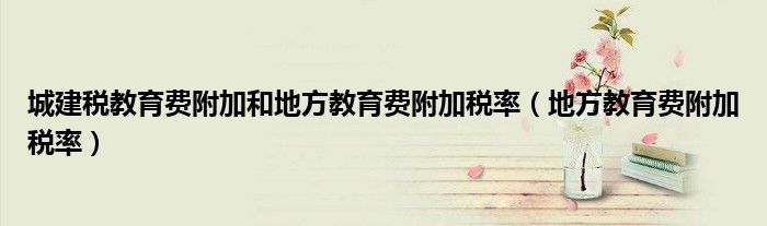 城建稅教育費附加和地方教育費附加稅率（地方教育費附加稅率）