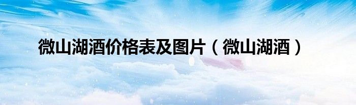微山湖酒價(jià)格表及圖片（微山湖酒）