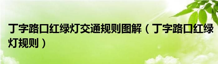 丁字路口紅綠燈交通規(guī)則圖解（丁字路口紅綠燈規(guī)則）