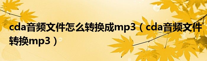 cda音頻文件怎么轉(zhuǎn)換成mp3（cda音頻文件轉(zhuǎn)換mp3）