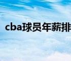 cba球員年薪排行（cba球員年薪最新排名）