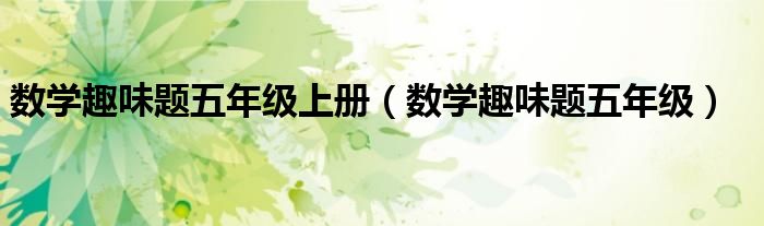 數(shù)學(xué)趣味題五年級(jí)上冊(cè)（數(shù)學(xué)趣味題五年級(jí)）