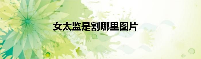 女太監(jiān)是割哪里圖片