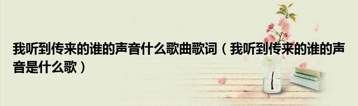 我聽到傳來的誰的聲音什么歌曲歌詞（我聽到傳來的誰的聲音是什么歌）