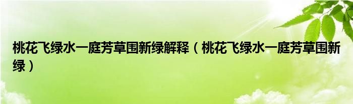 桃花飛綠水一庭芳草圍新綠解釋（桃花飛綠水一庭芳草圍新綠）
