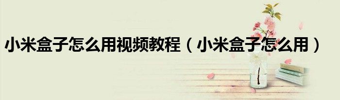 小米盒子怎么用視頻教程（小米盒子怎么用）