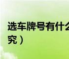 選車牌號有什么講究字母（選車牌號有什么講究）
