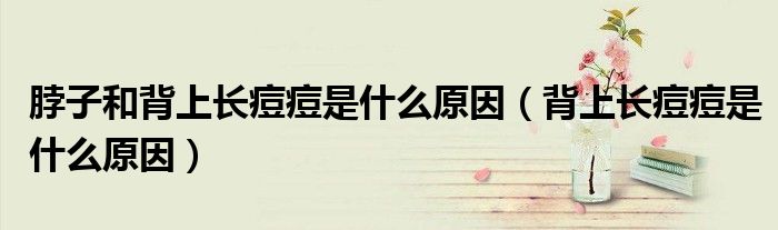 脖子和背上長痘痘是什么原因（背上長痘痘是什么原因）