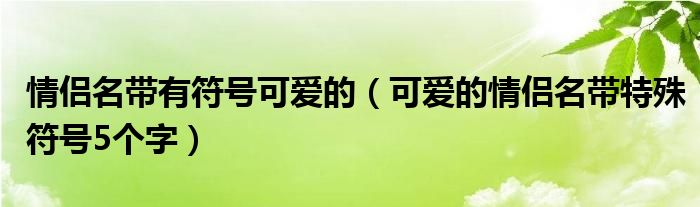 情侶名帶有符號可愛的（可愛的情侶名帶特殊符號5個字）