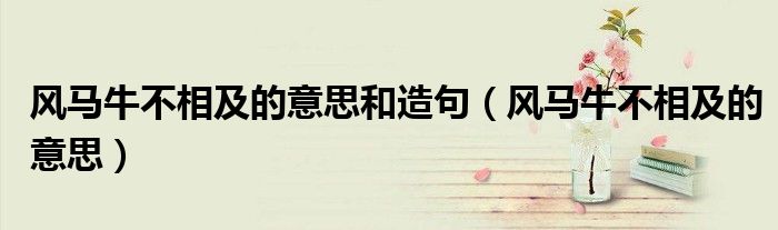 風(fēng)馬牛不相及的意思和造句（風(fēng)馬牛不相及的意思）