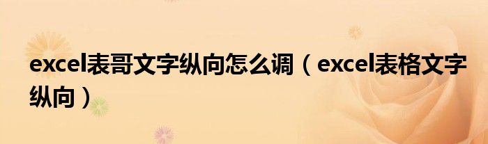 excel表哥文字縱向怎么調(diào)（excel表格文字縱向）