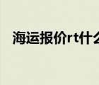 海運(yùn)報(bào)價(jià)rt什么單位（海運(yùn)rt是什么單位）