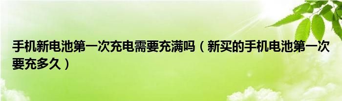手機(jī)新電池第一次充電需要充滿(mǎn)嗎（新買(mǎi)的手機(jī)電池第一次要充多久）