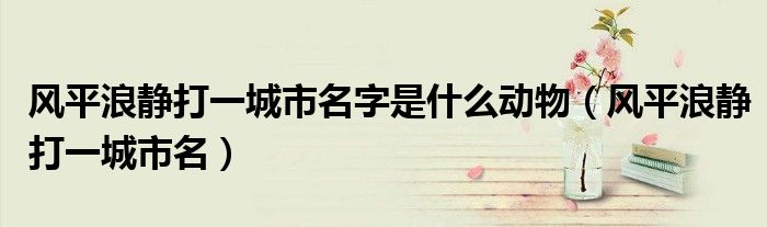 風(fēng)平浪靜打一城市名字是什么動物（風(fēng)平浪靜打一城市名）