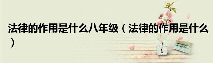 法律的作用是什么八年級（法律的作用是什么）
