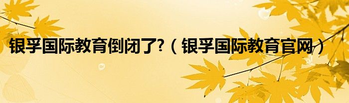 銀孚國際教育倒閉了?（銀孚國際教育官網）