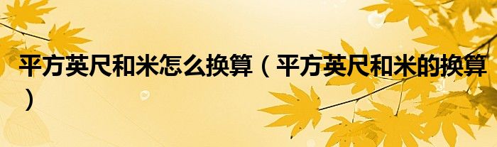 平方英尺和米怎么換算（平方英尺和米的換算）