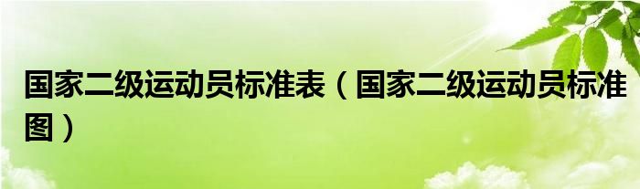 國(guó)家二級(jí)運(yùn)動(dòng)員標(biāo)準(zhǔn)表（國(guó)家二級(jí)運(yùn)動(dòng)員標(biāo)準(zhǔn)圖）