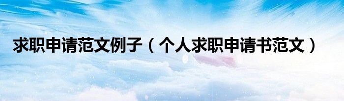 求職申請范文例子（個人求職申請書范文）