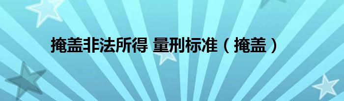 掩蓋非法所得 量刑標(biāo)準(zhǔn)（掩蓋）