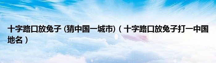 十字路口放兔子 (猜中國一城市)（十字路口放兔子打一中國地名）